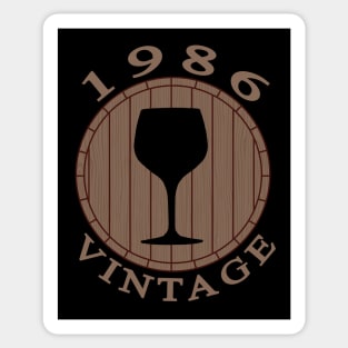 Vintage Wine Lover Birthday 1986 Sticker